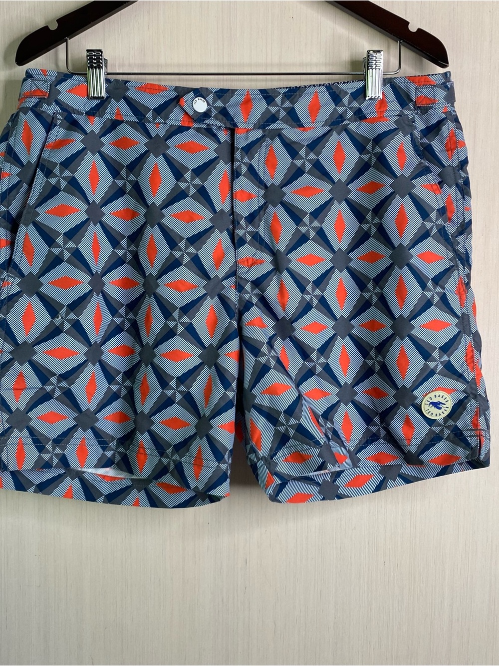 Ted Baker London Men’s Geometric Print Swim Shorts Multicolor UK Size 4 US Large